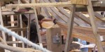 Mark fitting a bilge plank